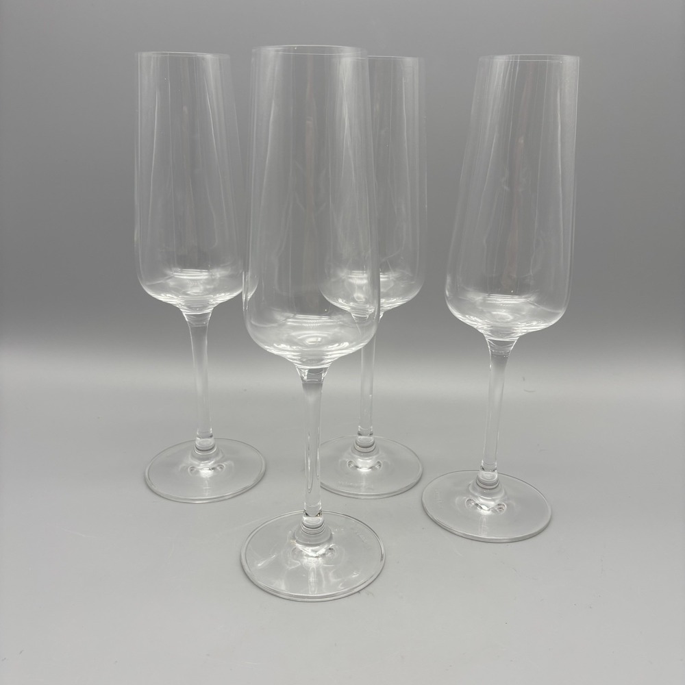 Villeroy & Boch Ovid Champagne Glasses 9" Toasting Flute Set‎ Of 4